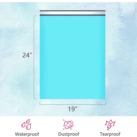 10 19x24 Inch Poly Mailers Teal or Pink Extra Large Shipping Bags Strong Thick - Picture 6 of 10